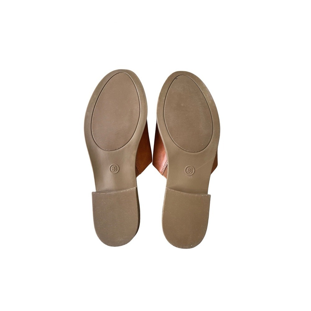 Universal Thread Maura Mules Womens 8.5 Brown Slip On Flats Vegan Preppy Neutral - Picture 7 of 7
